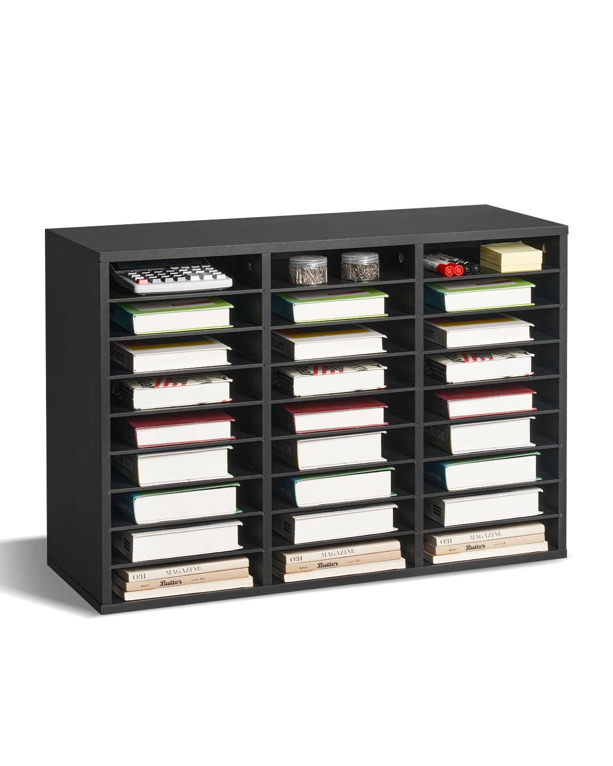 Organiseur Bureau 3 Tiroirs Cuir Synthétique - 33x25x18cm, Rangement Documents, Papeterie, Accessoires
