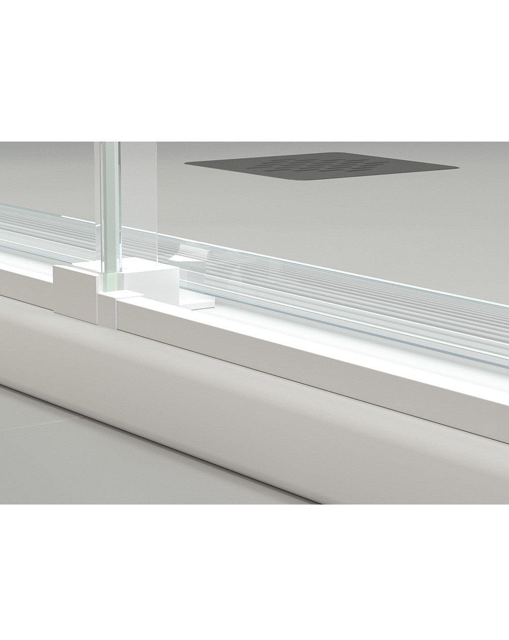 Parete doccia scorrevole 1 porta 1 fissa | 195 cm (Adattabile 189-194cm) | Vetro Anticalcare Trasparente 6 mm | Profilo bianco - 9