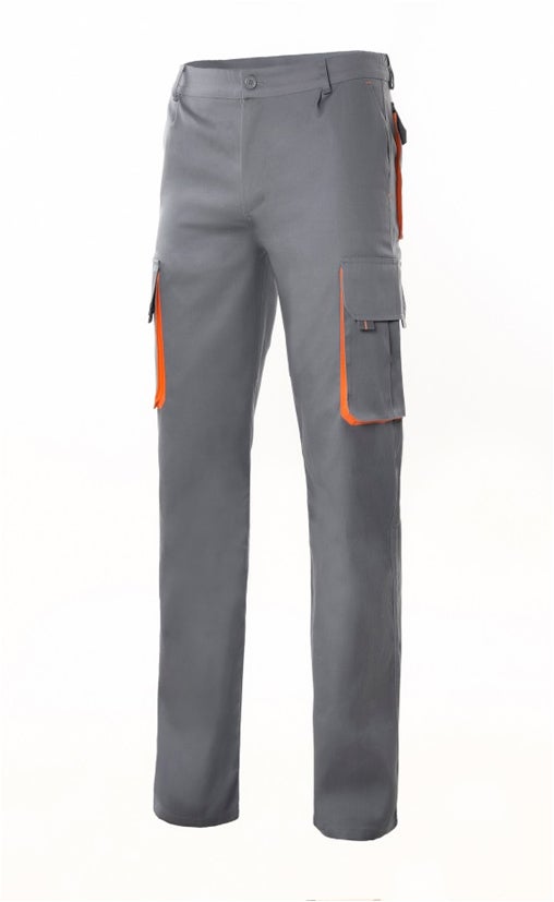 Pantalon multipoches bicolore VELILLA Gris / Orange 42 - 6