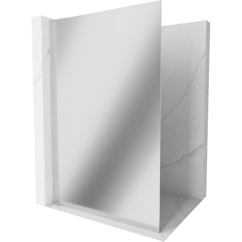 Mexen Kioto L ścianka prysznicowa Walk-in 100 x 200 cm, lustro, nikiel szczotkowany - 800-100-103-97-50