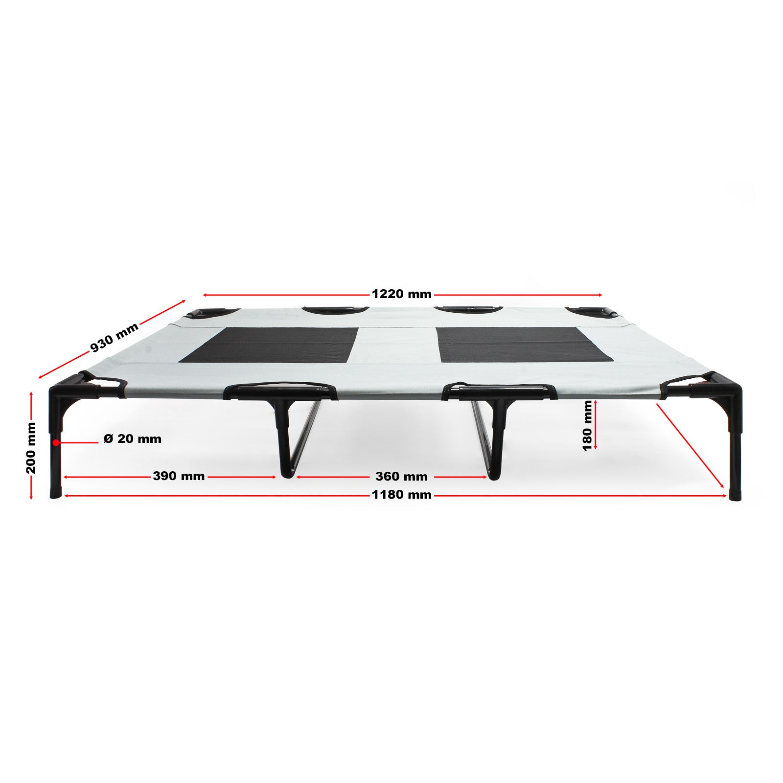 Wiltec Brandina per cani e gatti 122x93x20cm, portata 60kg, cuccia marrone, lettino da esterno per animali | Leroy Merlin