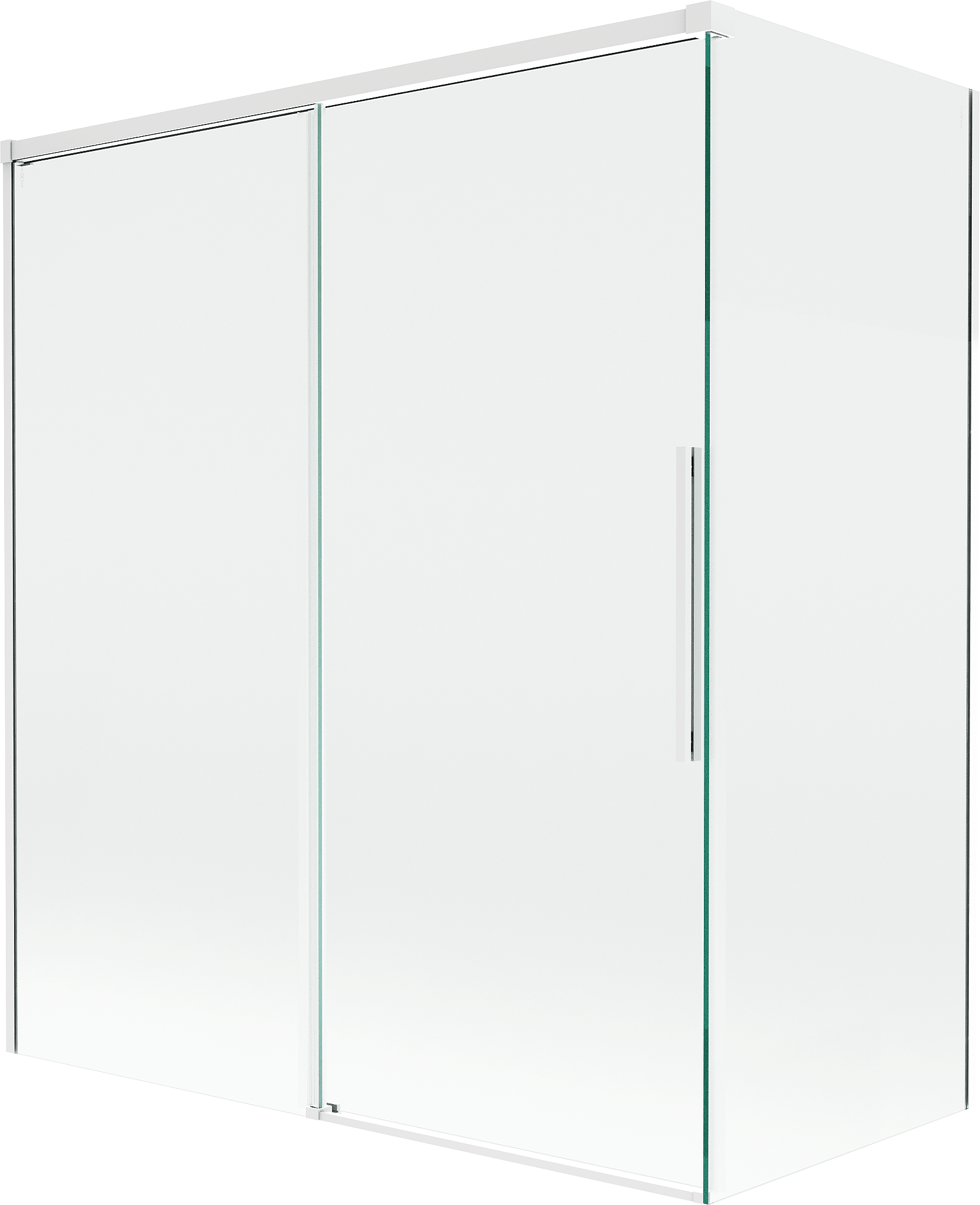 Mexen Rox parawan nawannowy 2-skrzydłowy rozsuwany 140 + 70 x 150 cm, transparent, biały - 8C9-140-070-20-00