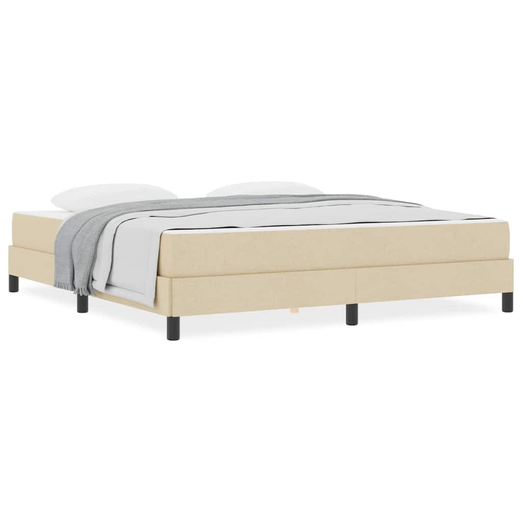 Cadre de lit avec matelas Crème 180 x 200 cm tissu - 4
