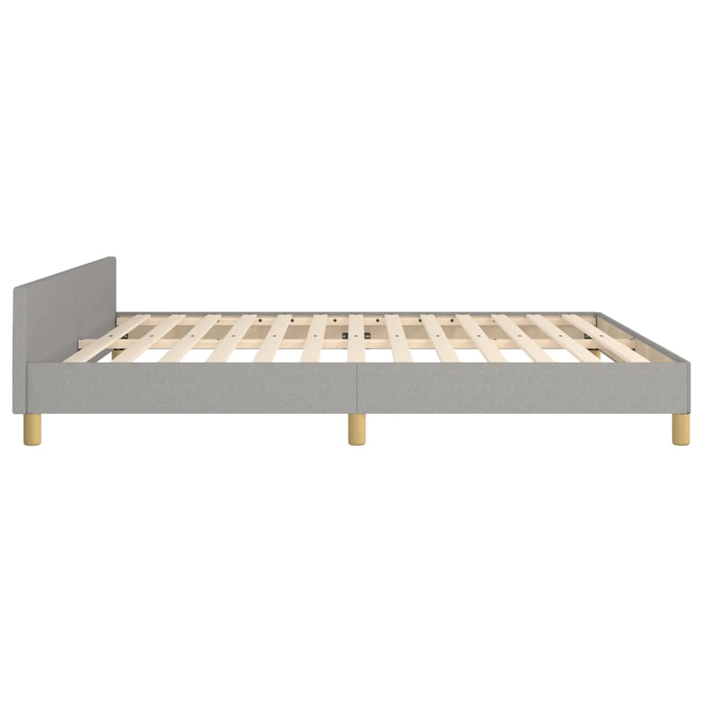 Cadre de lit sans matelas gris clair 160 x 200 cm en tissu - 7
