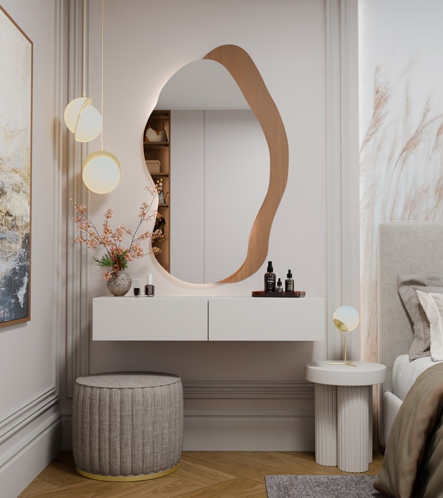 Coiffeuse sans miroir en MDF Beige H. 20 x l. 110 x P. 40 cm - 2