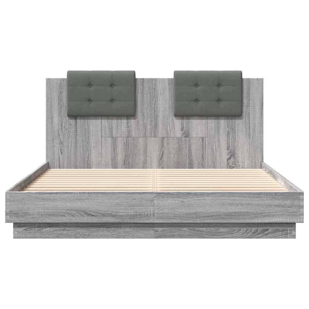 Cadre de lit sans matelas gris 140 x 200 cm - 4