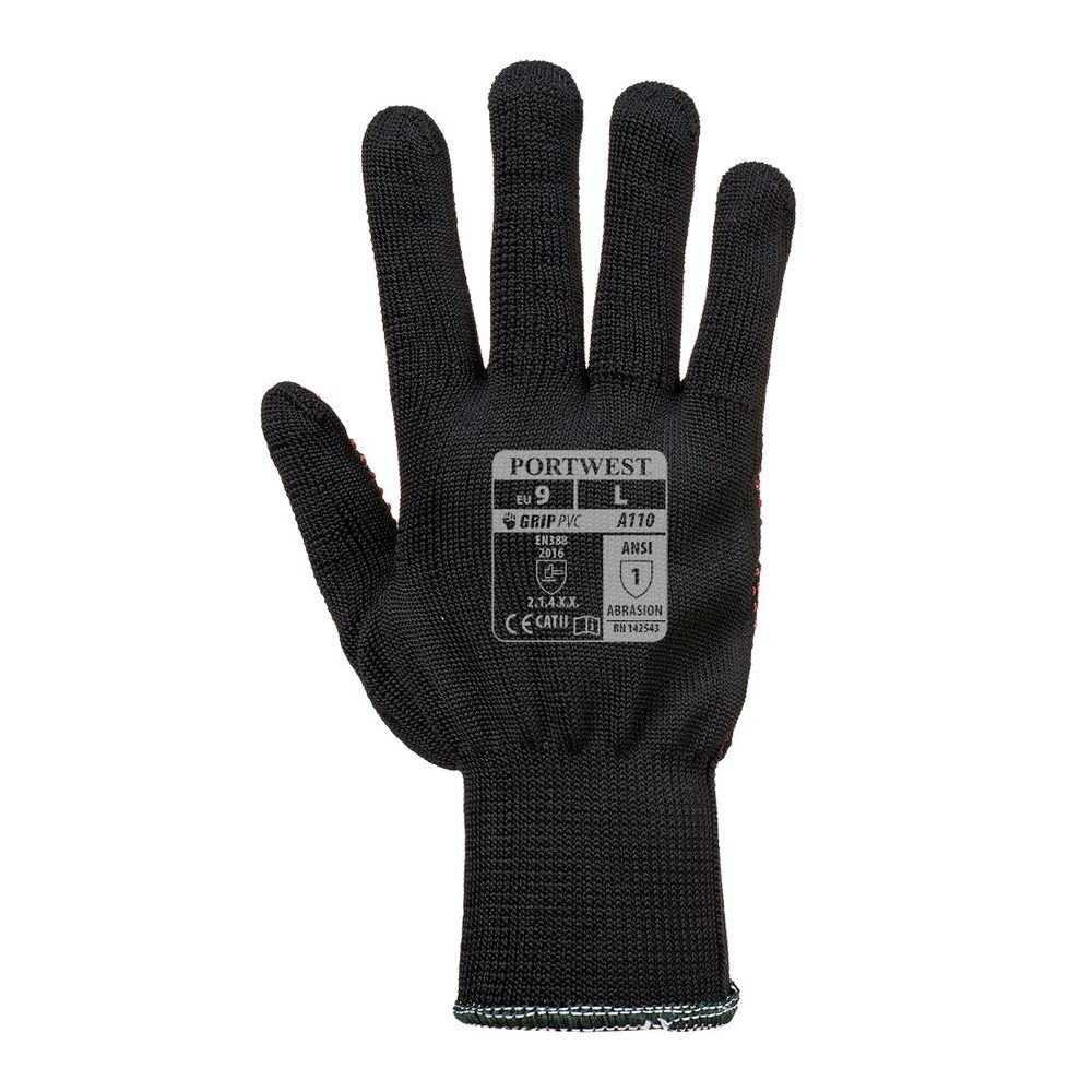 Gants tricotés Portwest Picots PVC A110 Rouge 9 - 2