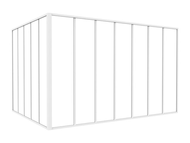 Verrière d'angle d'atelier en aluminium thermolaqué blanc 210 x 150 x 130 cm (L x l x H) – BAYVIEW