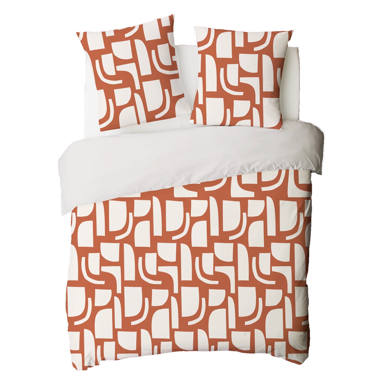 Parure de lit 2 personnes géométrique bicolore 240x220cm - 4