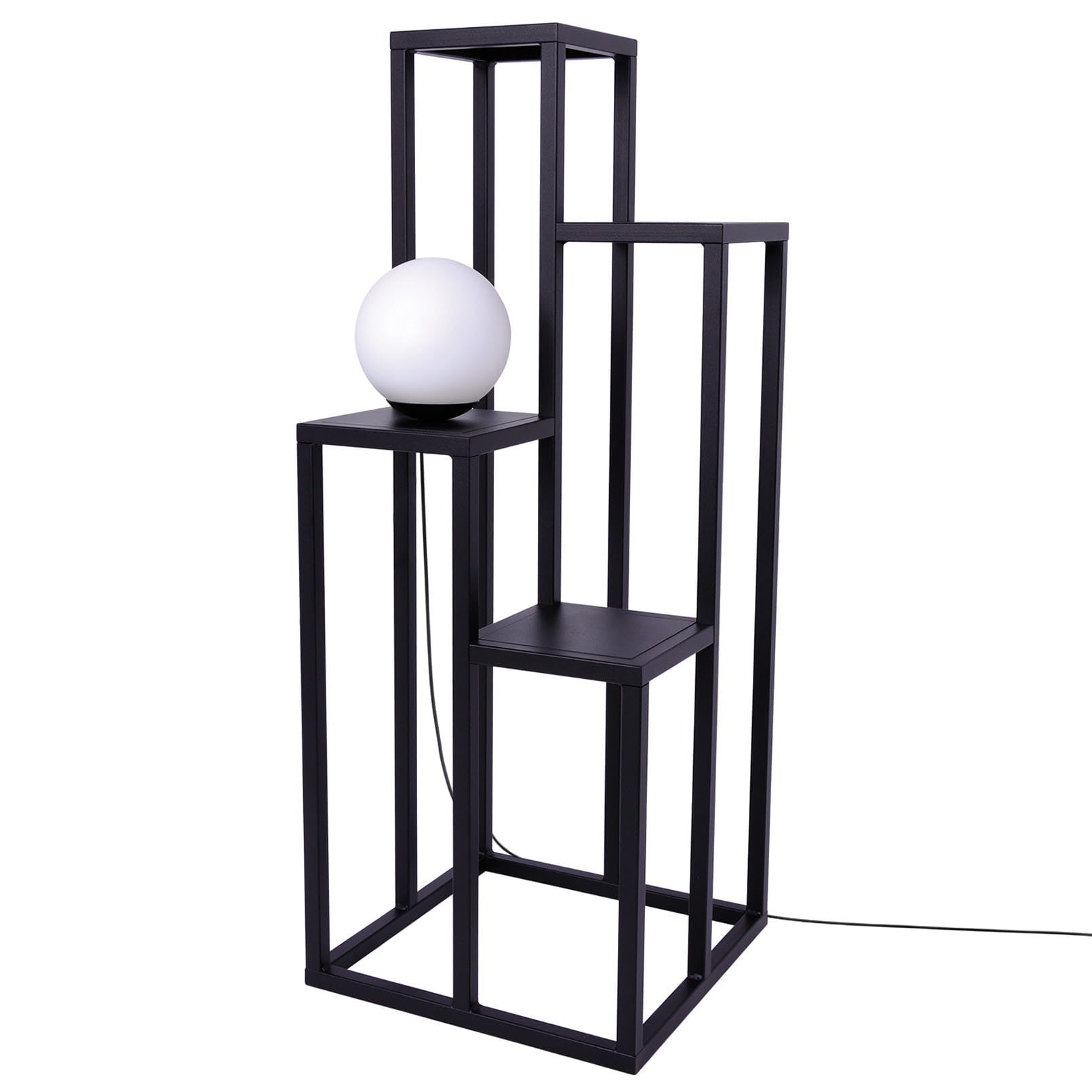 Lampa podłogowa stojąca Home biało-czarna 1xE27x40W wym: 100 x 38 x 38 cm metal Kaja