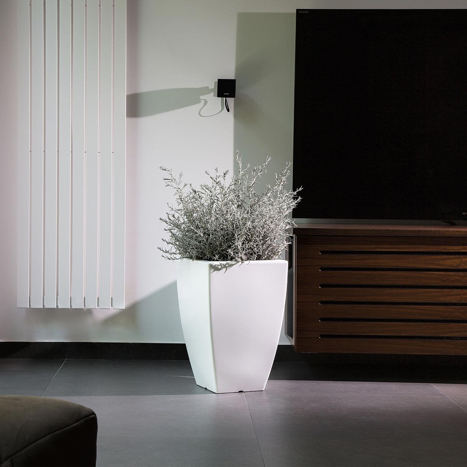 Pot de Fleurs Parodia en Résine Carré Marron H50 33x33 Cm - 4