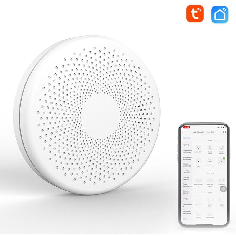 Detektor pożaru Tuya Wifi 2 w 1 do domu z czujnikiem dymu i tlenku węgla
