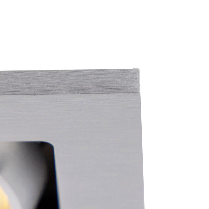 Set di 6 faretti da incasso rettangolari in alluminio a 2 luci - Qure - 8