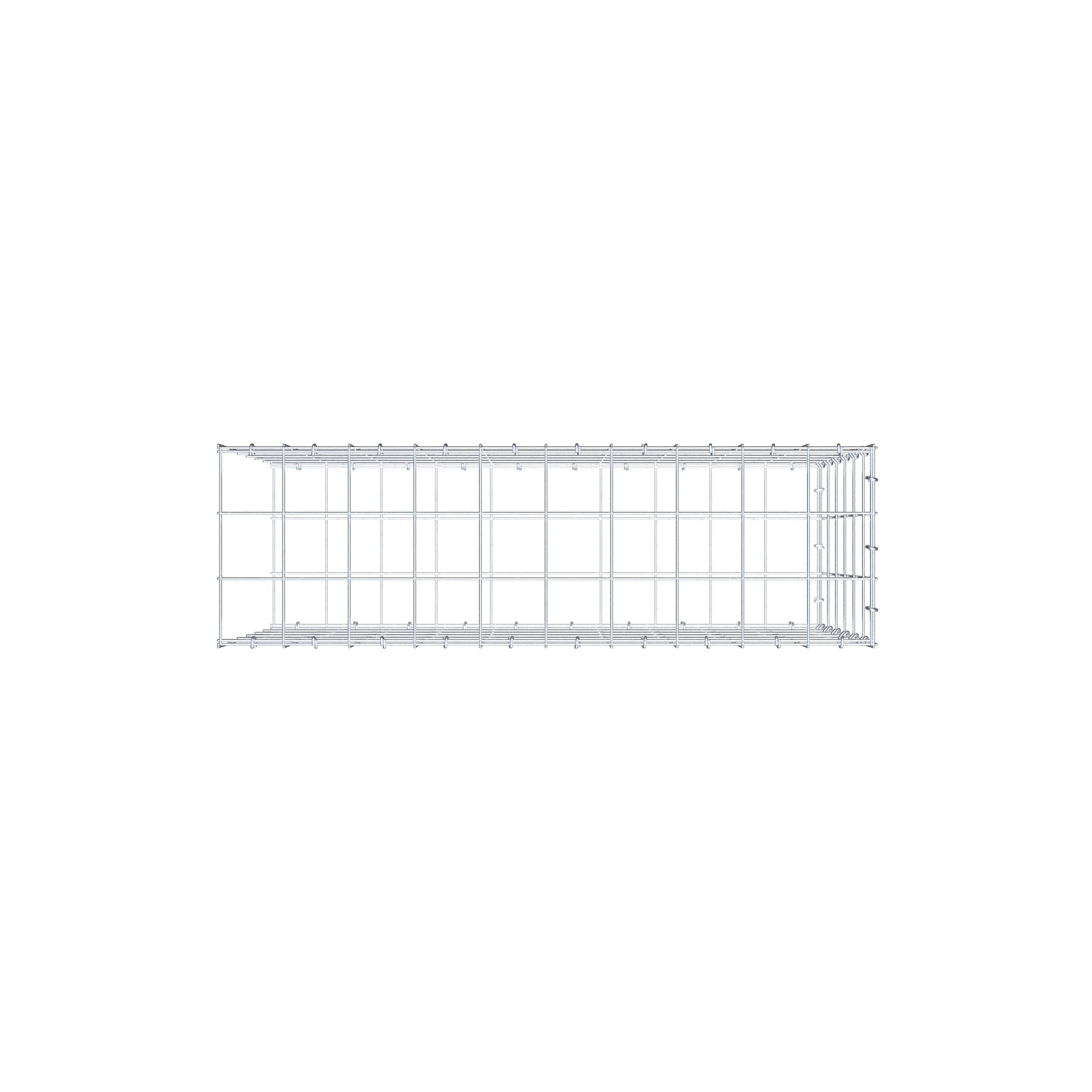 Gavión para alargar en acero galvanizado 100x60x30cm (LxAxP), malla 10 x 10cm, Anillo en C, sin rejilla frontal - 9