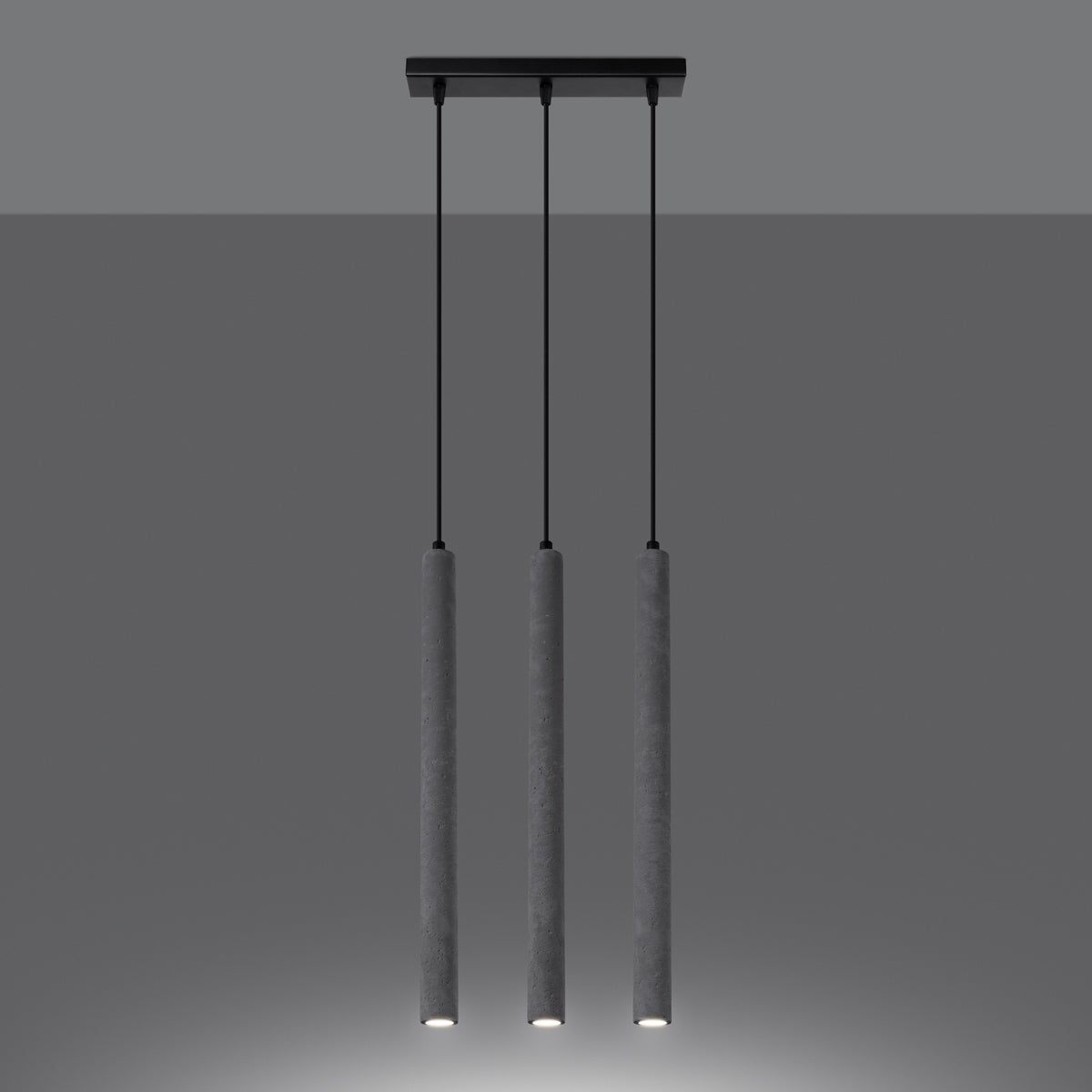 Lampa wisząca BRILL 3L beton LED 3000K - 30x3.5x110cm Sollux