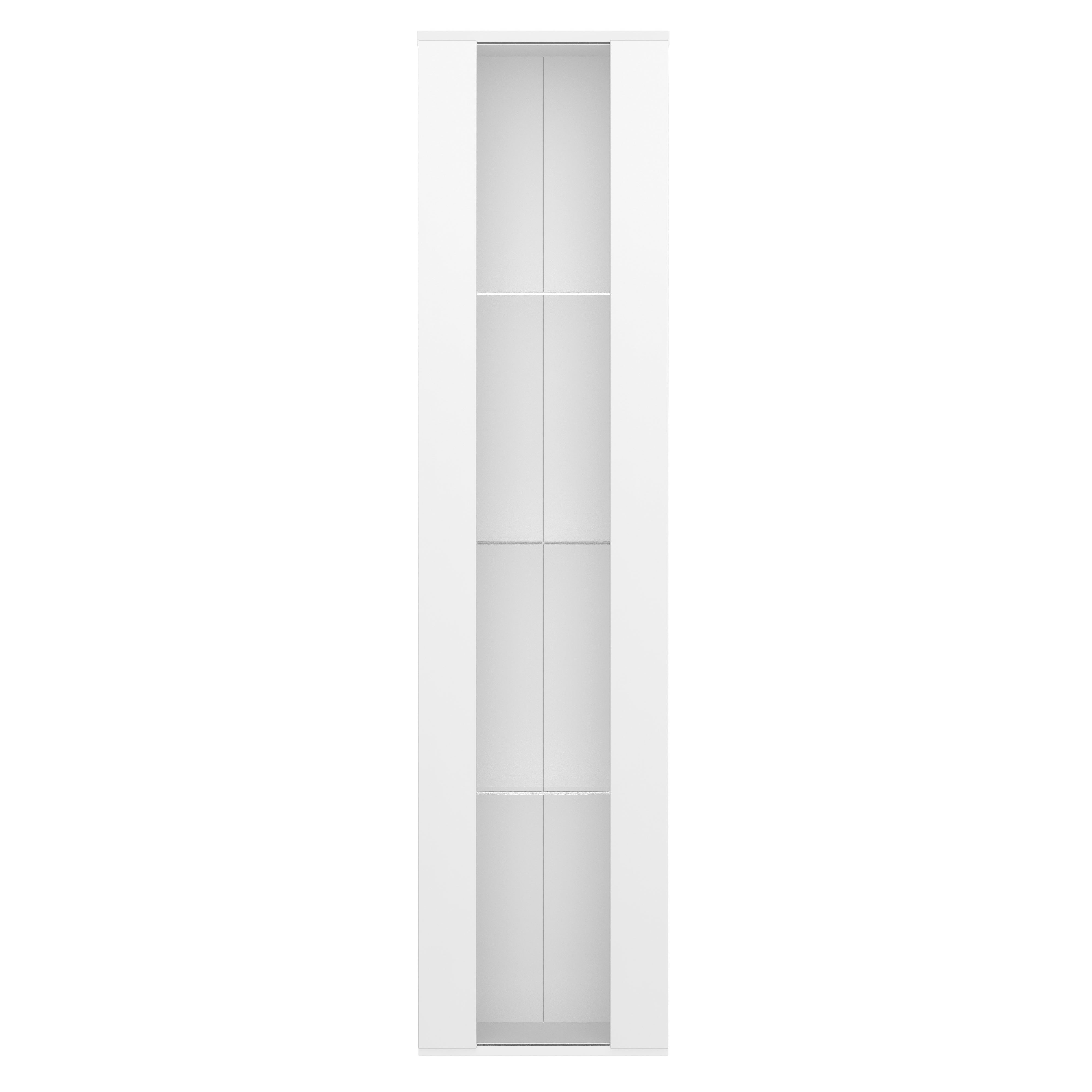 Vetrina 40x29x170 cm - illuminazione LED multicolore con telecomando - ripiani in vetro - bianco - 4