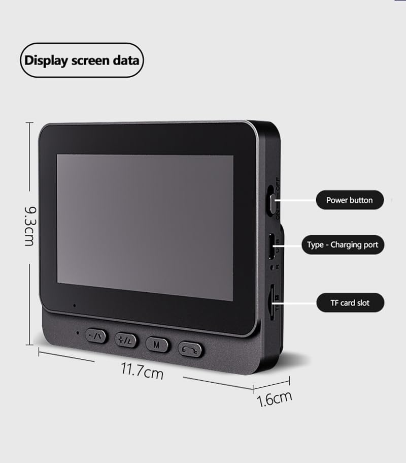Caméra de sonnette sans fil, caméra de sonnette étanche avec écran de surveillance, interphone audio et vidéo bidirectionnel, angle de vision de 170° - 6