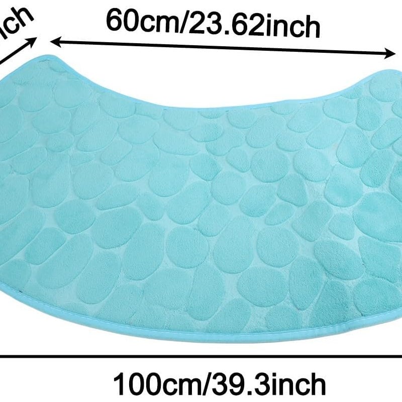 Zakrzywiona mata prysznicowa, antypoślizgowa, zmywalna, chłonna, do narożnego prysznica, wanny lub pralni, 30 x 60 x 100 cm (niebieska)