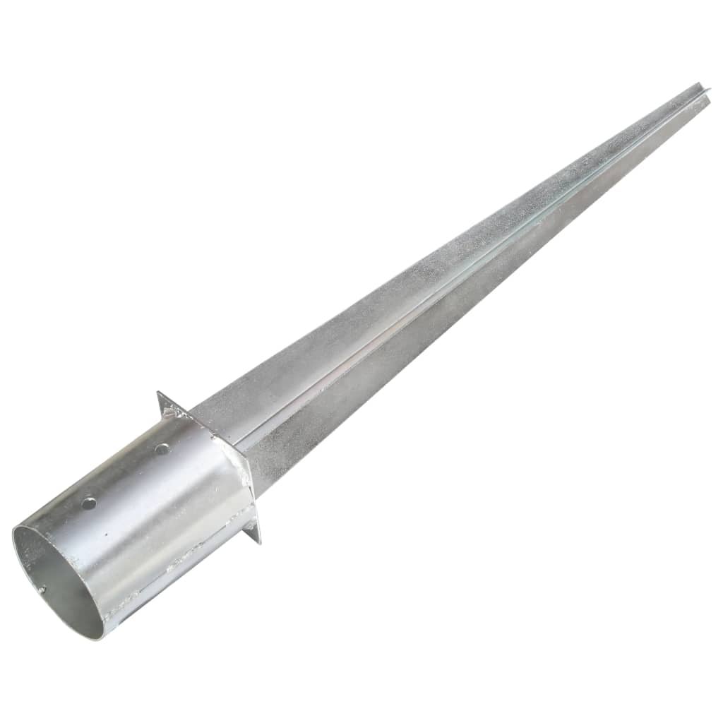 vidaXL Piquets au sol 2 pcs Argenté 10x76 cm Acier galvanisé - 6