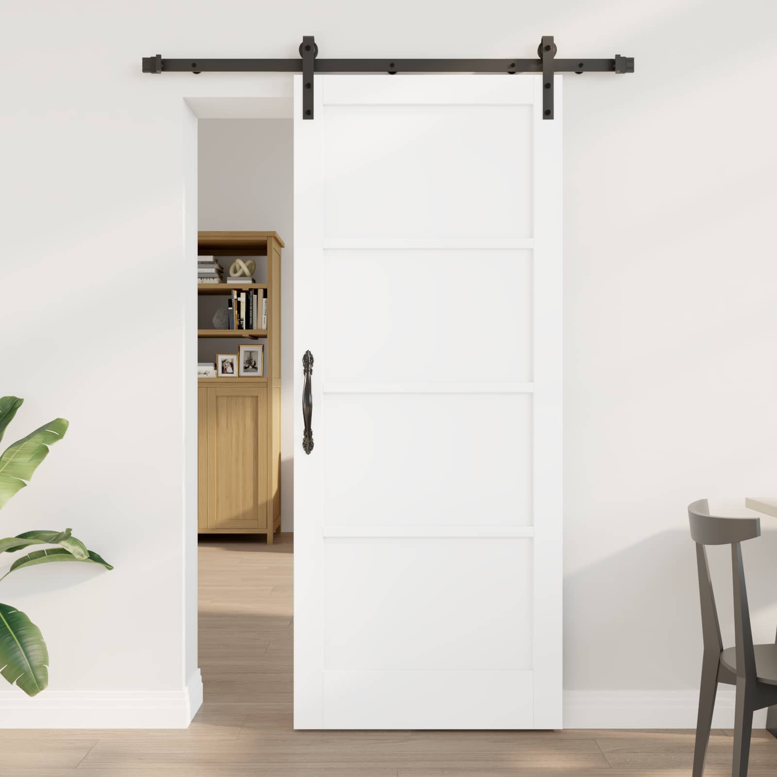 Puerta corredera 83 x 202 cm madera de pino maciza