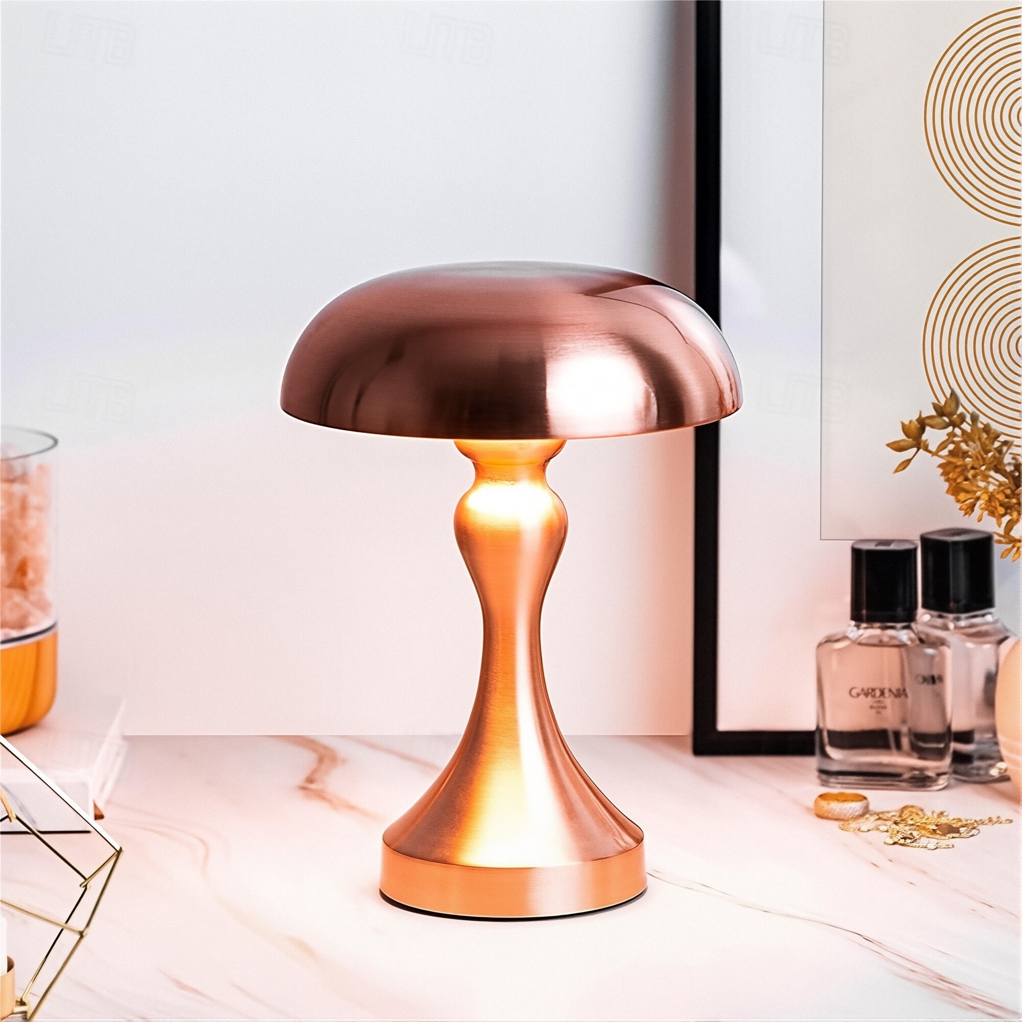 Lampka biurkowa grzybek 1800 mAh, ze zmienną intensywnością światła, idealna do sypialni, salonów i na balkony