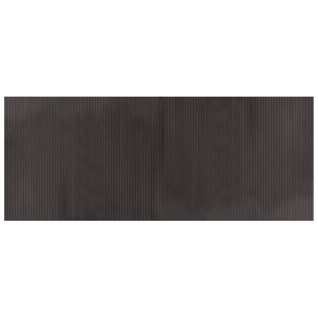 Tapis rectangulaire marron foncé 80x200 bambou - 2