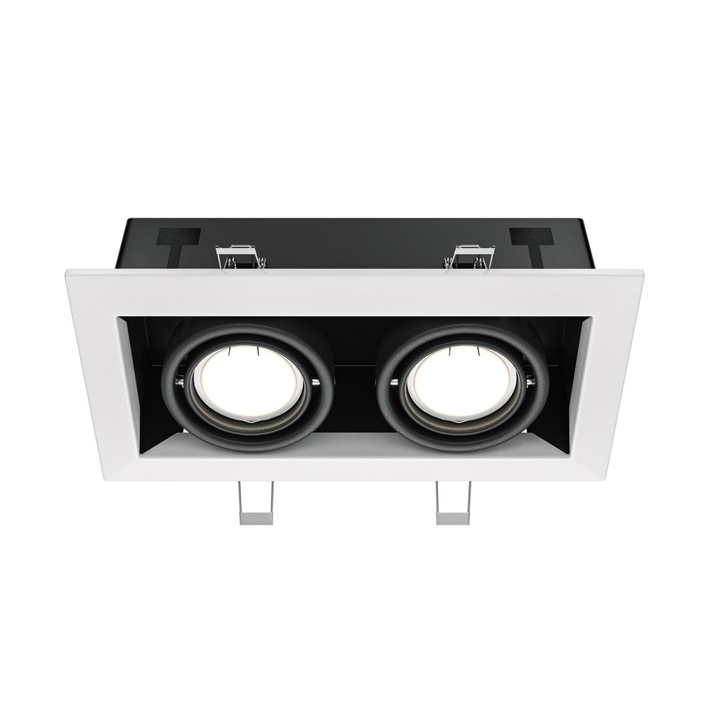 Oprawa sufitowa wpuszczana podtynkowa Metal Modern biała 2xGU10x50W prostokątna ruchoma IP20 wym: 7,2 x 12,6 x 24,5 cm metal Maytoni