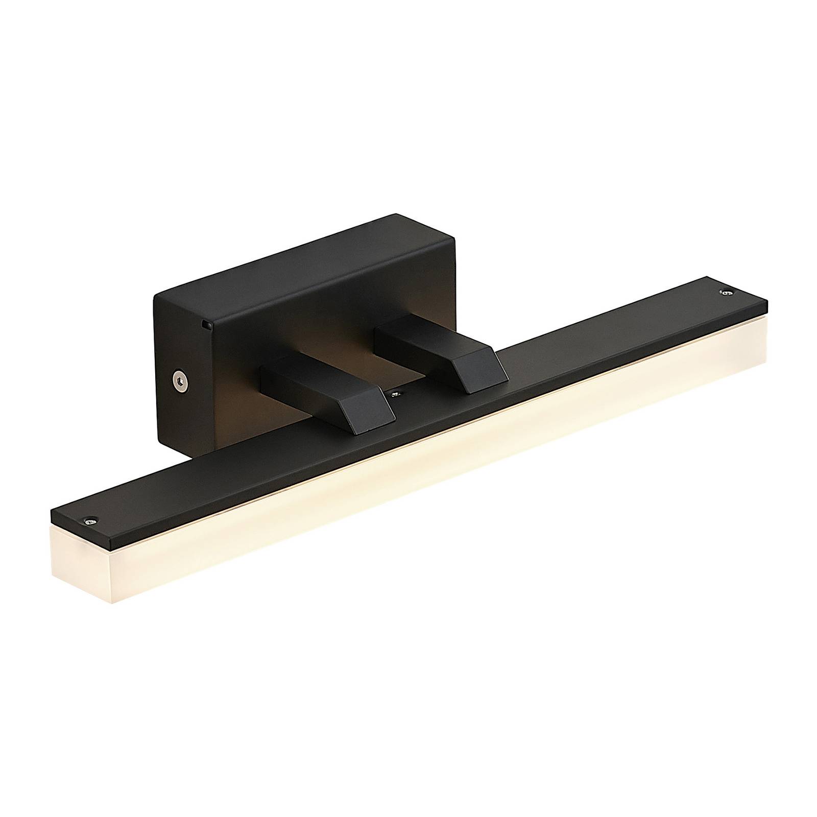 Applique Murale LED Pour Salle De Bain - 40 Cm, IP45, 8W 4200K, Tête Orientable, Interrupteur Intégré - Noir, Design Moderne