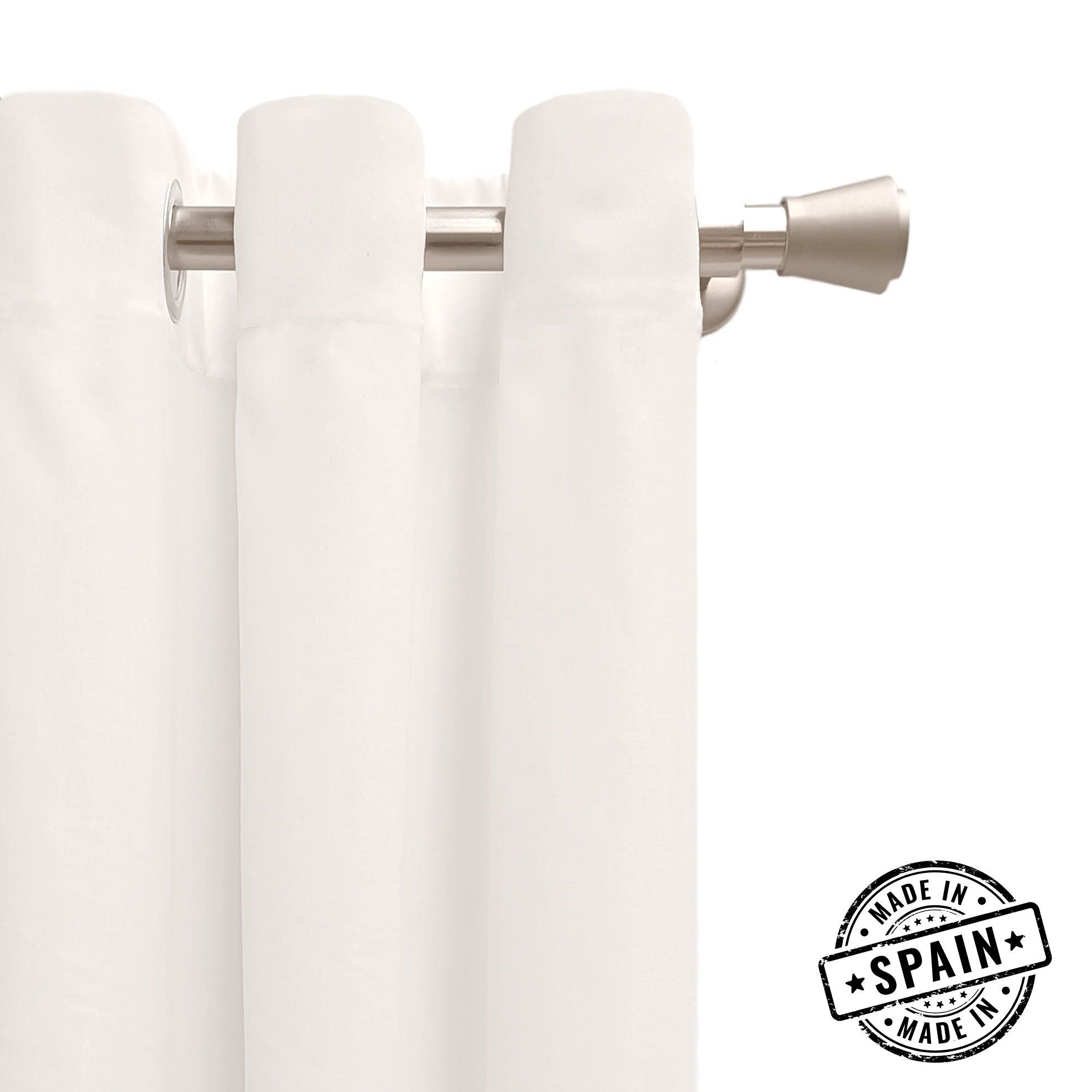 Tenda Con Occhielli Deko Trends 8612 01 070 - Strisce Orizzontali Beige E Naturale, 245x144 Cm