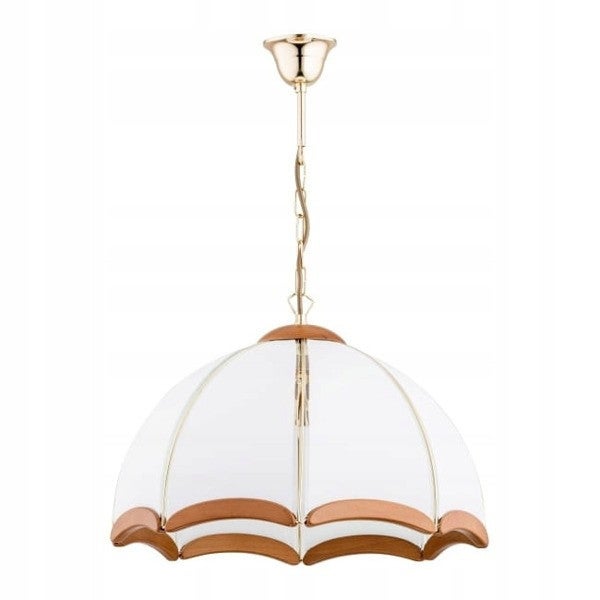 Lampa wisząca Sikorka biało-złota 3xE27x15W styl klasyczny wym: 77 x 46 x 46 cm metal Alfa