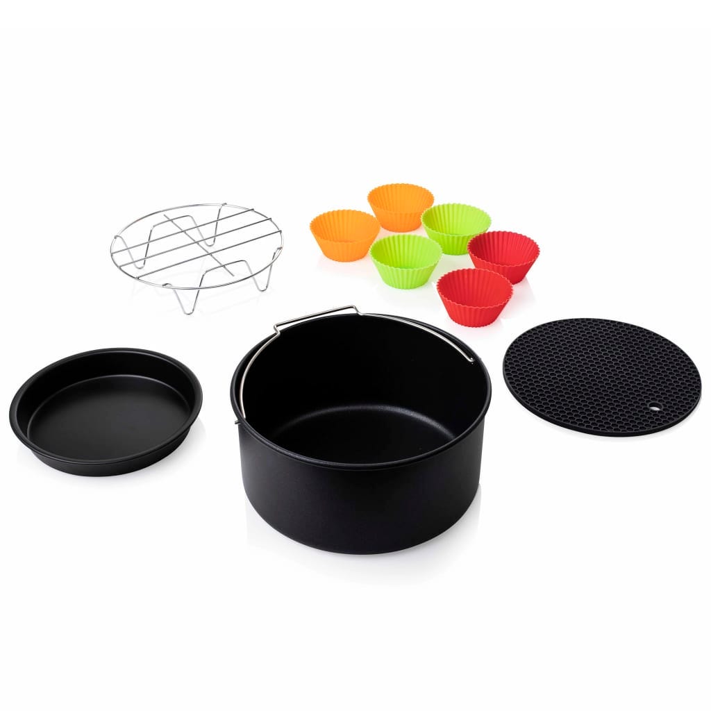 Pentola in silicone per friggitrice ad aria per Ninja Dual, pentola riutilizzabile con manici, grafico temporale di cottura Magentic per friggitrice ad aria 2 cesti Pentola in silicone per friggitrice ad aria per Ninja Dual, pentola riutilizzabile con manici, grafico temporale di cottura Magentic per friggitrice ad aria 2 cesti