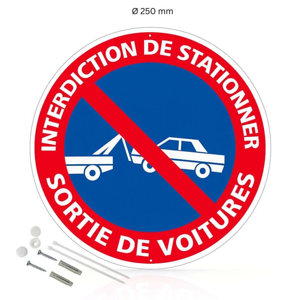 1 disque défense de stationner/sortie de véhicule 18 cm en PVC autocollant 1 disque défense de stationner/sortie de véhicule 18 cm en PVC autocollant