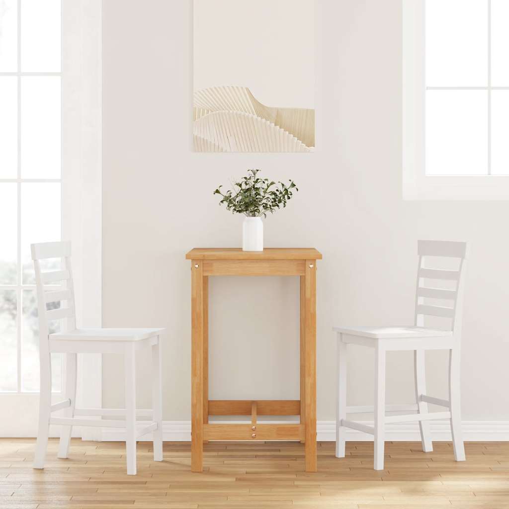 Maison Exclusive , Taburetes De Bar 2 Uds Madera Maciza Caucho Blanca , Leroy Merlin
