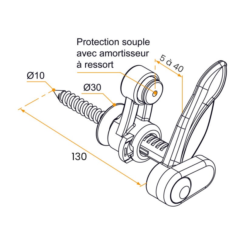 Arrêt, avec Butée Amortissante, Composite, Blanc, pour Volet Roulant - 2