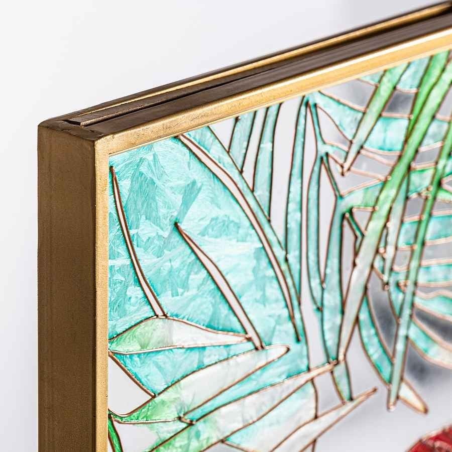 Paire de peintures modèle FLAMENCOS encadré or Burkina - 3