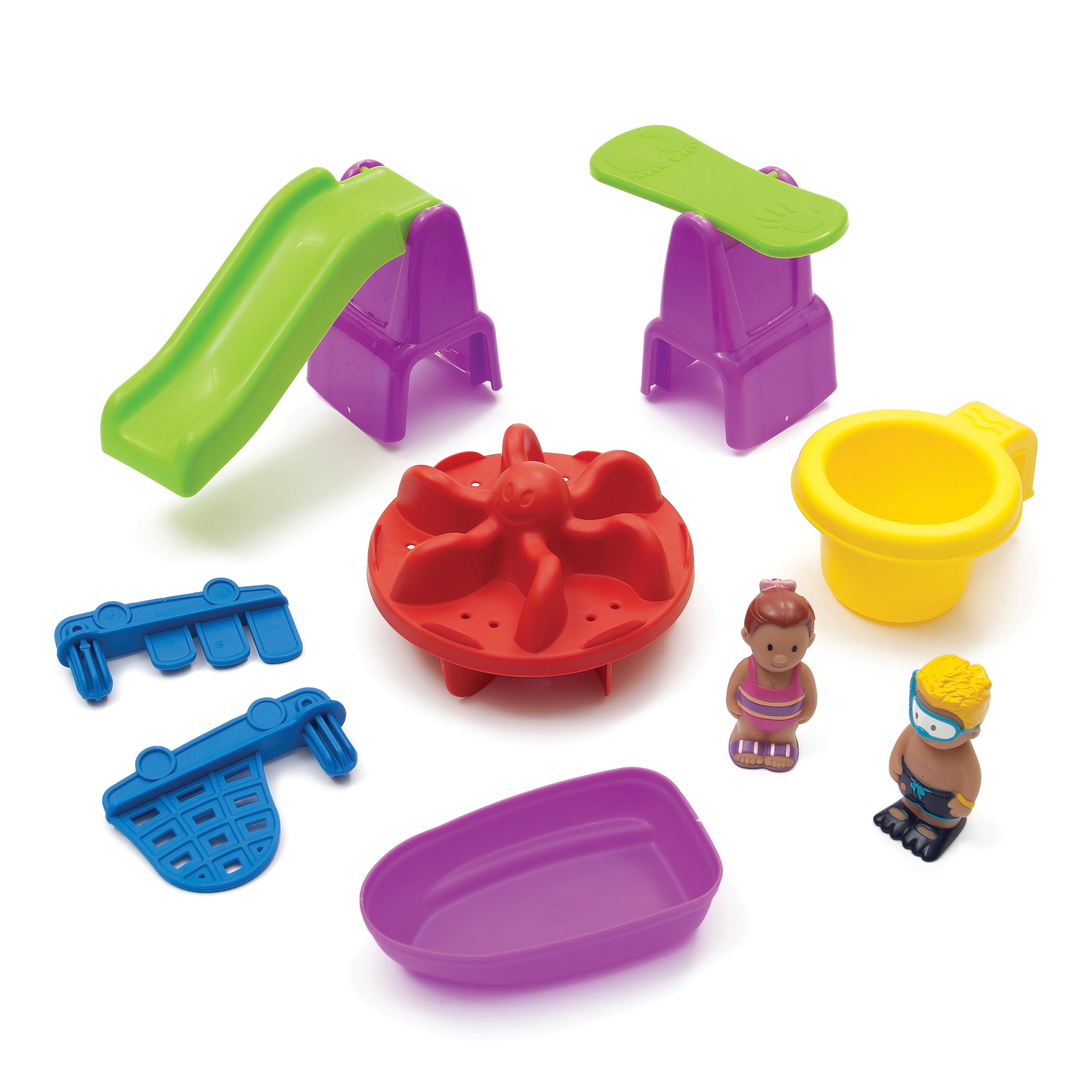 Table d'Eau Extérieur Enfant : Jeu de Jardin avec Toboggan et Jouets