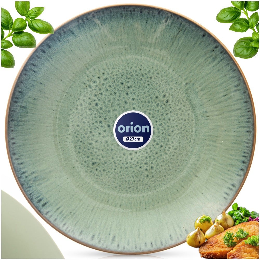 Talerz obiadowy płytki ceramiczny zielony GLAZE 27 cm - 5