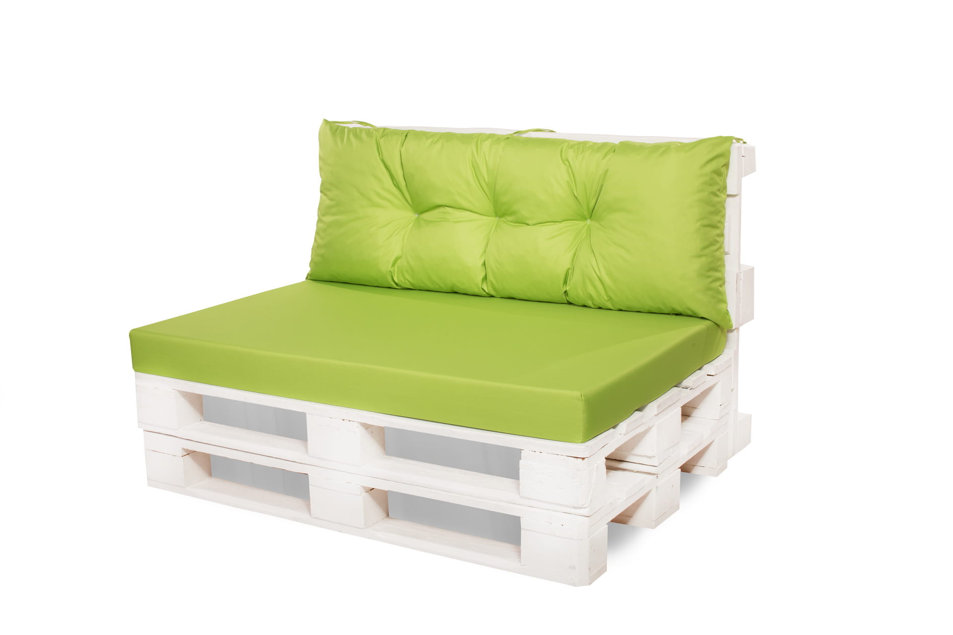 Cojín palet, asiento 120x50 y respaldo 120x40cm color lima / cojín sofá para palets de jardín, cojín para europalés