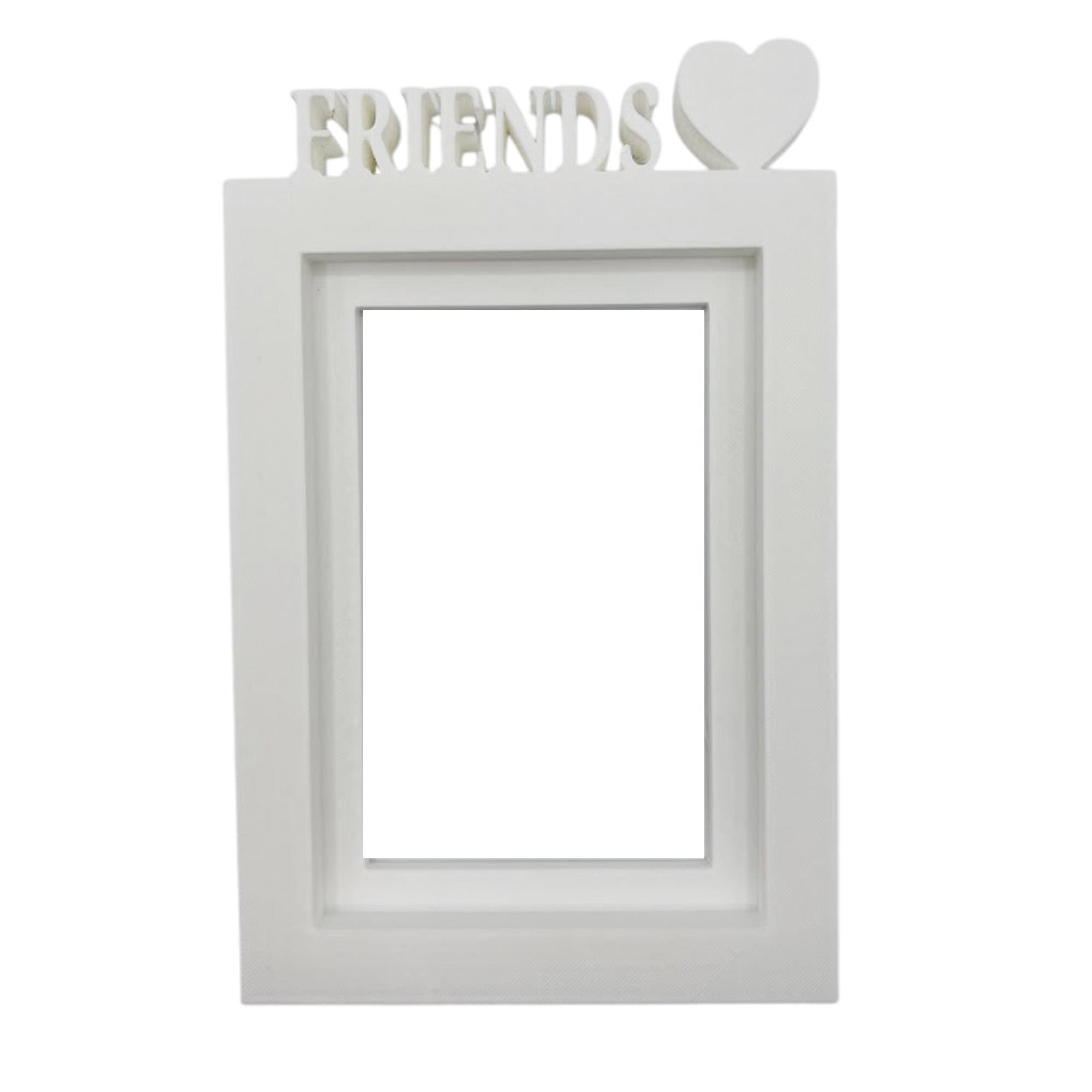 Marco de fotos de mesa o pared / modelo ''friends'' / tamaño del marco 24,5x17,5cm para fotos de 13x18cm / color blanco