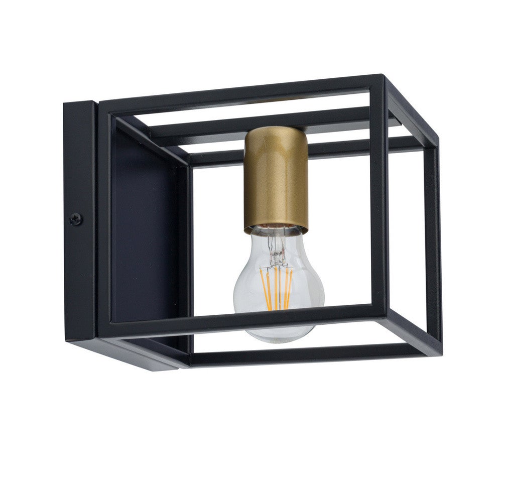 Kinkiet ścienny Vigo czarno-złoty 1xE27x15W wym: 15 x 15 x 21 cm metal IP20 SIGMA