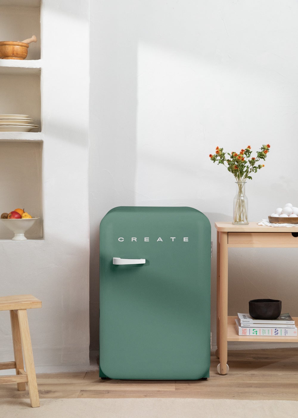 CREATE - FRIDGE RETRO 107L - Lodówka w stylu retro - Sauge