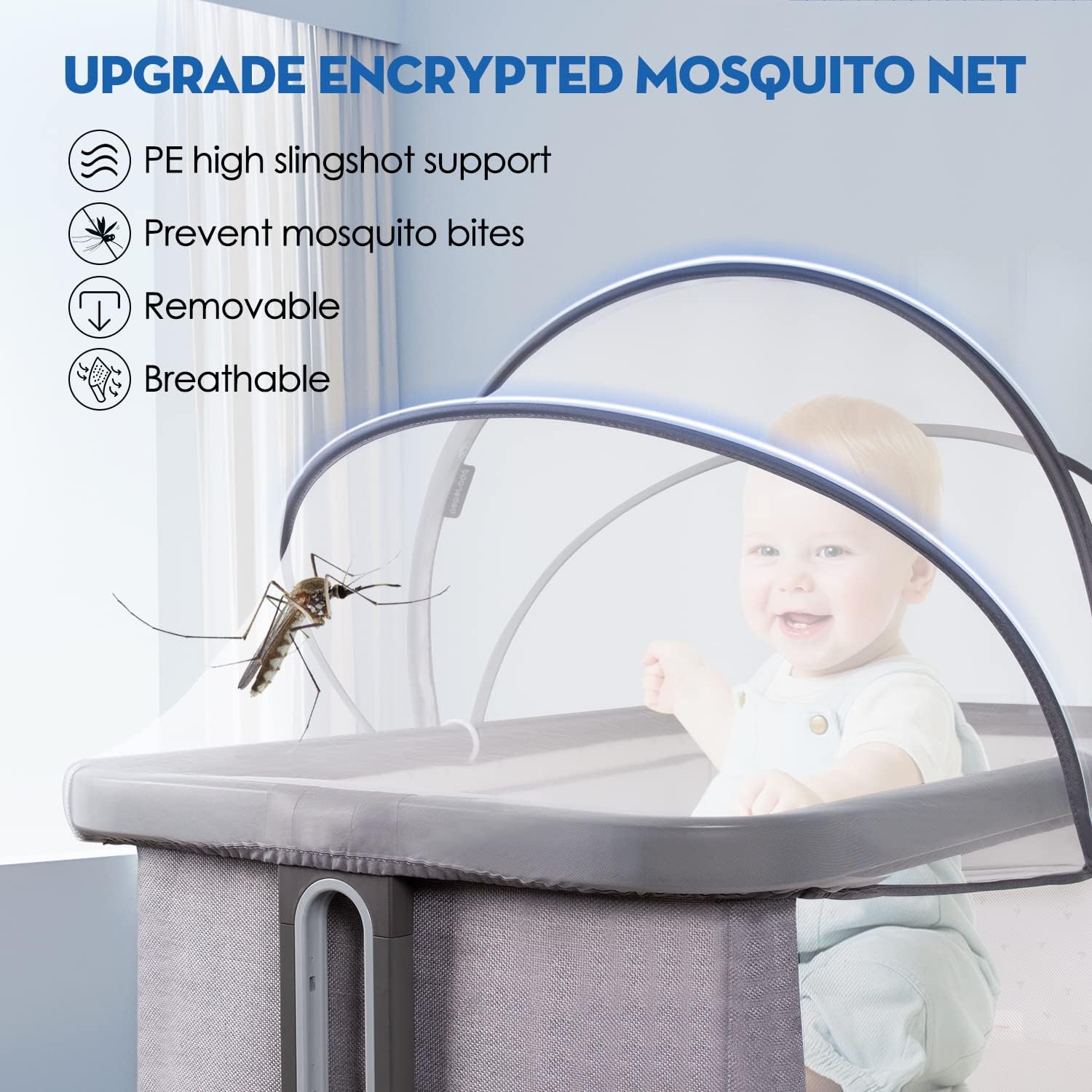 Berceau Cododo Housse Pour Berceau | Filet De Voyage Léger Pour Lit Parapluie | Respirant Et Pliable Pour Berceau Hamac Cododo Voyage Séjour Au Lit Parental Cododo Bebe Lit