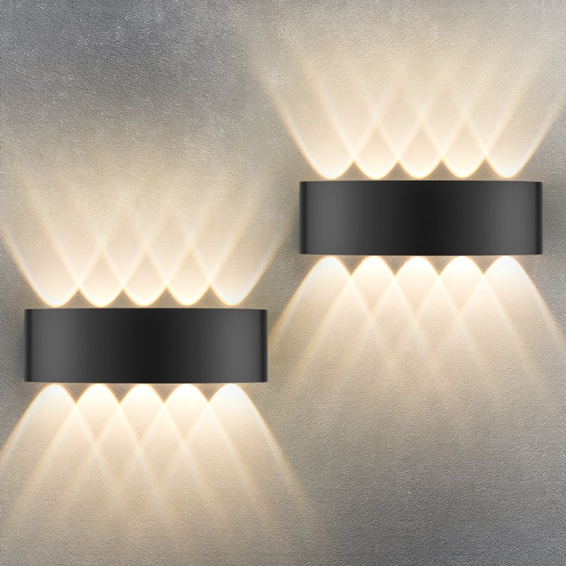 LOVHAUS Zestaw 2 Lamp Ściennych LED na Zewnątrz 3000K, Lampa Ścienna LED do Piwnicy IP65 Czarna, do Magazynów, Korytarzy, Biur, 10W