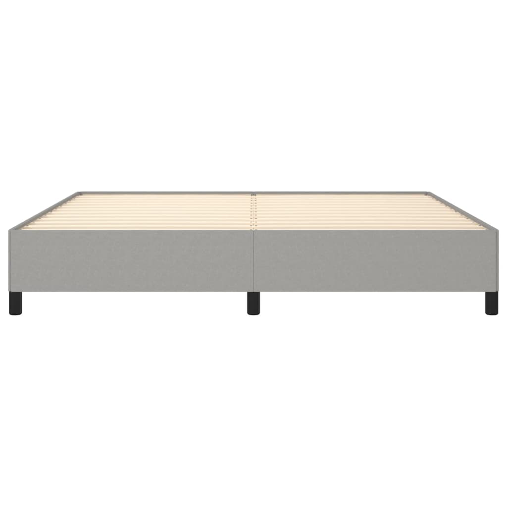 Cadre de lit sans matelas gris clair 200 x 200 cm en tissu - 5
