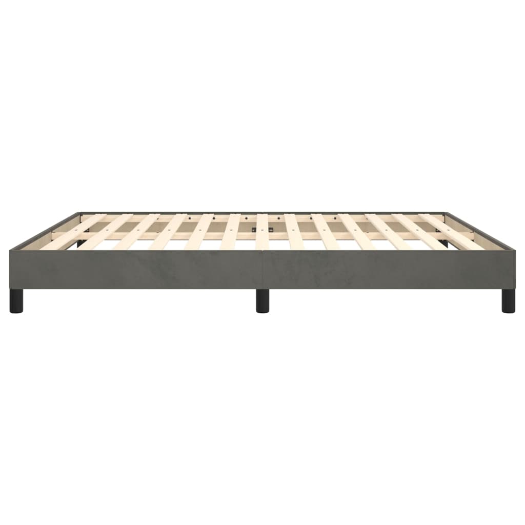 Cadre de lit sans matelas gris foncé 160 x 200 cm en velours - 6