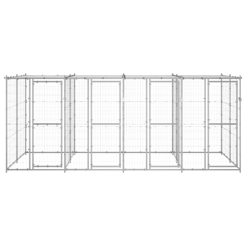 Maison Exclusive - Gabbia per Cani da Esterno in Acciaio Zincato con Tetto 9,68m² - 2