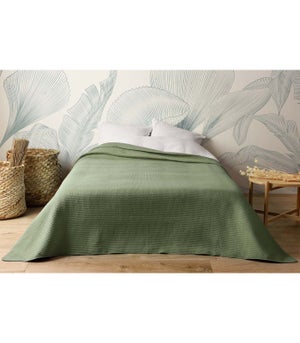 Dessus de lit coton jacquard, Indo - Blanc - 230 x 250 cm | Leroy Merlin