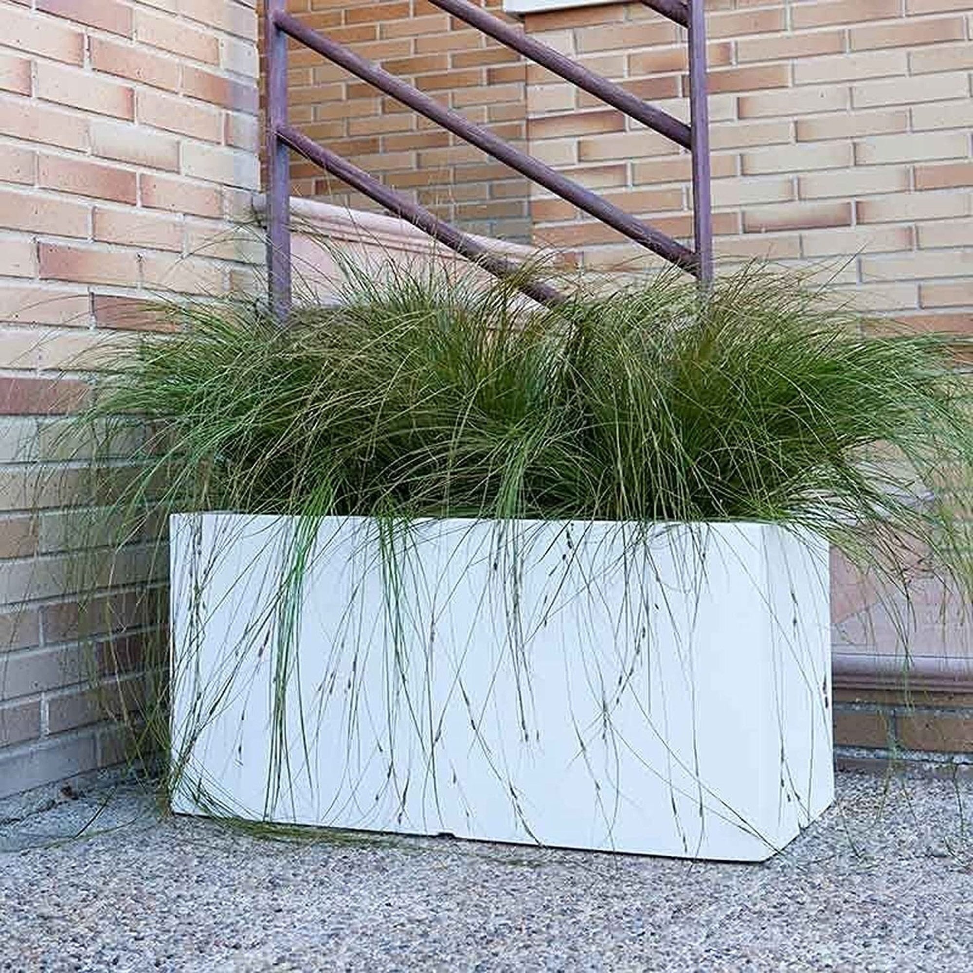 Pot de fleurs en polyéthylène blanc 80x40x40 cm WellHome - 6