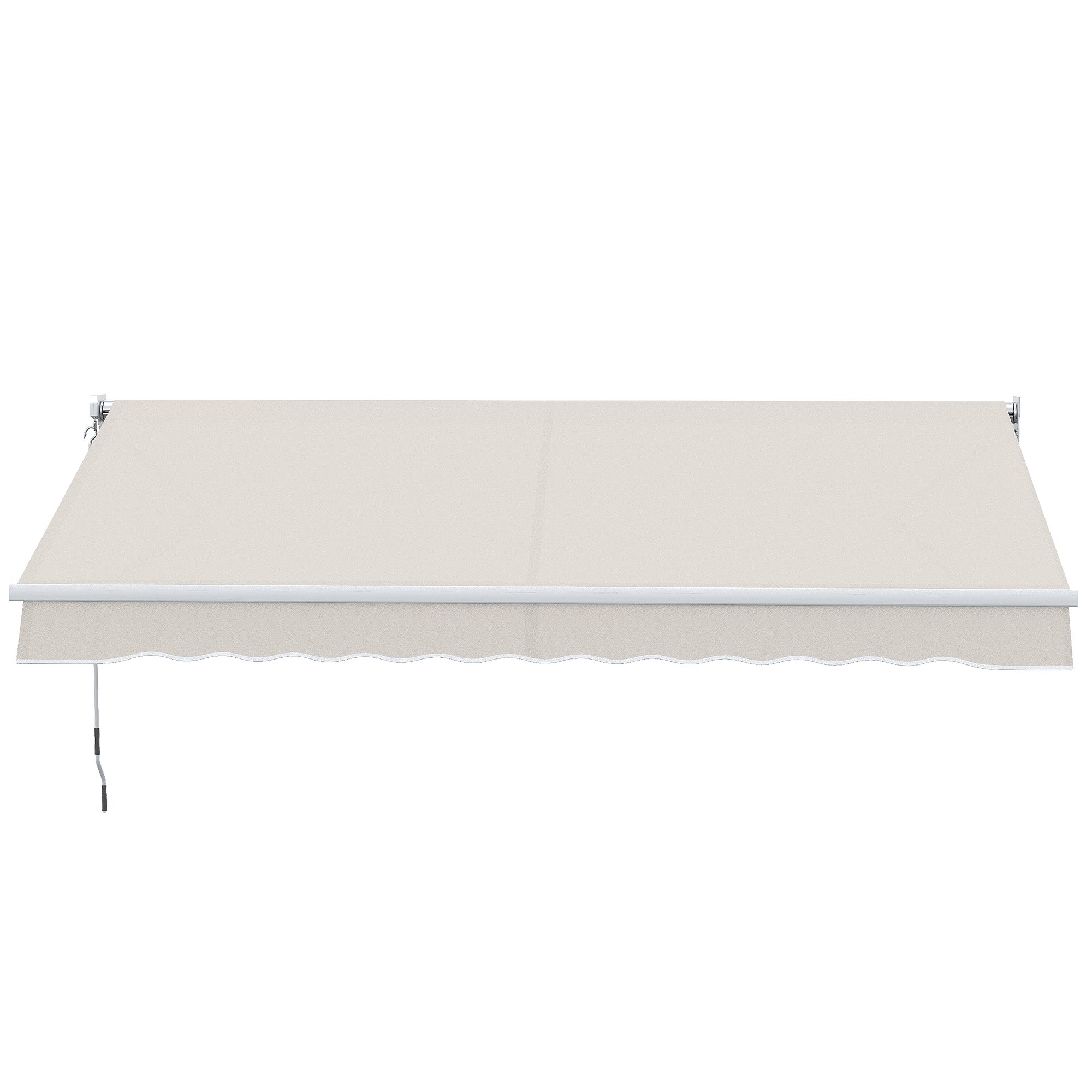 Toldo Manual Retrátil Outsunny Creme Branco Poliéster 280g/m² e Alumínio 200x295cm - 8