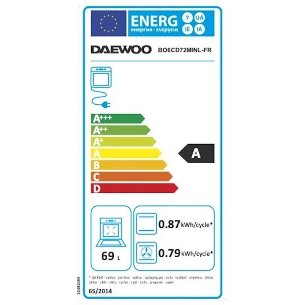 Four encastrable DAEWOO BO6CD72MINL 69 L 5 modes noir Inox - 2